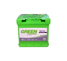 Акумулятор автомобільний GREEN POWER Standart 50Ah (+/-) (420EN) (22354)