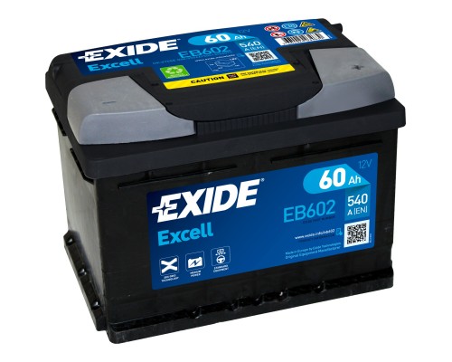 Акумулятор автомобільний EXIDE EXCELL 60Ah Н Ев (-/+) (540EN) (EB602)