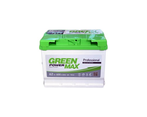 Акумулятор автомобільний GREEN POWER MAX 62Ah (+/-) (600EN) (22380)