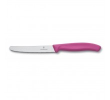 Кухонний ніж Victorinox SwissClassic для овощей 11 см, волнистое лезвие, Pink (6.7836.L115)