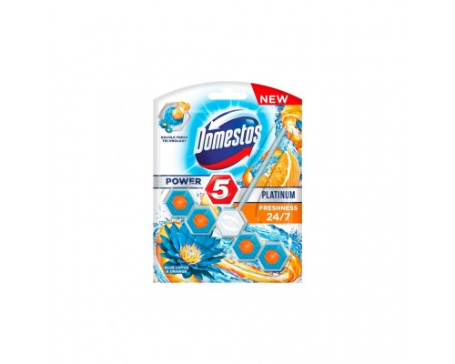 Туалетний блок Domestos Power 5 Лотос та Апельсин 55 г (8717163872321)