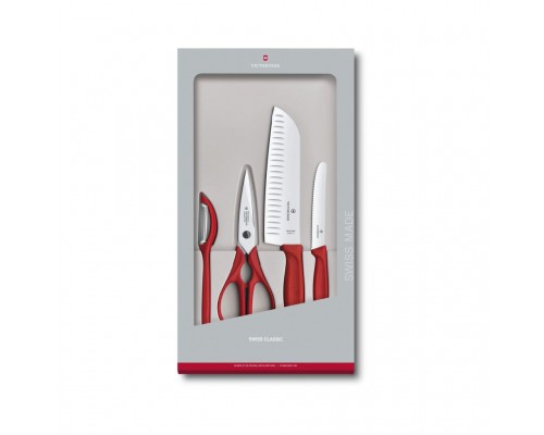 Набір ножів Victorinox SwissClassic Kitchen Set 4 шт Red (6.7131.4G)