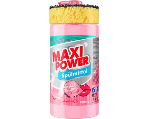 Засіб для ручного миття посуду Maxi Power Бабл Гам 1000 мл (4823098408505)