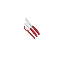 Набір ножів Victorinox SwissClassic из 3 предметов Красный с овощечисткой (6.7111.31)