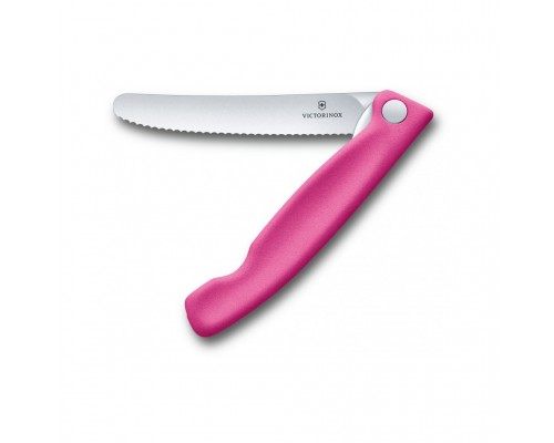 Кухонний ніж Victorinox SwissClassic Foldable Paring 11 см Serrated Pink (6.7836.F5B)