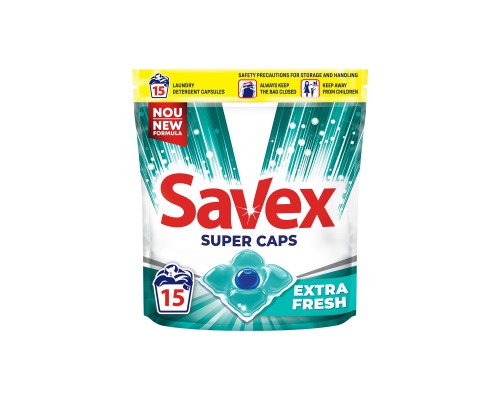 Капсули для прання Savex Super Caps Extra Fresh 15 шт. (3800024046858)