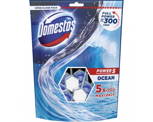 Туалетний блок Domestos Power 5 Свіжість океану 5 х 55 г (8710447222607)