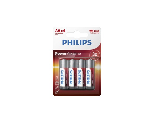 Батарейка Philips AA LR6 Power Alkaline * 4 (LR6P4B/10)