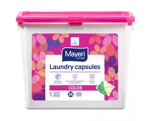 Капсули для прання Mayeri для кольорових тканин 36 шт. (6430034673057)