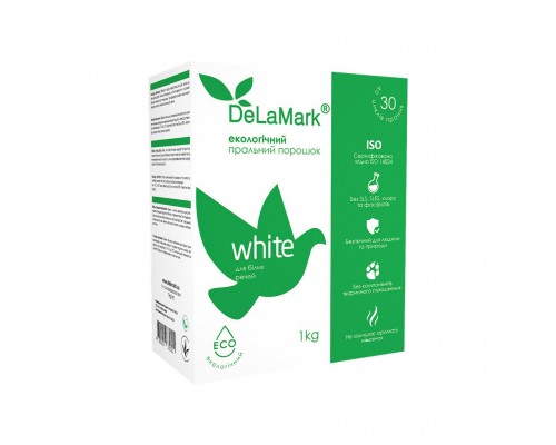 Пральний порошок DeLaMark White екологічний 1 кг (4820152331281)