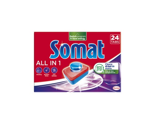 Таблетки для посудомийних машин Somat All in 1 24 шт. (9000101347777)