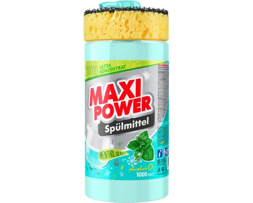 Засіб для ручного миття посуду Maxi Power М'ята 1000 мл (4823098408765)