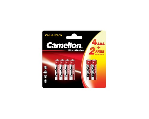 Батарейка Camelion AAA LR03 Plus Alkaline * (4+2) (4+2LR03-BP)
