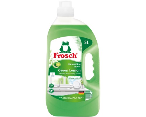 Засіб для ручного миття посуду Frosch Зелений лимон 5 л (4009175956156)