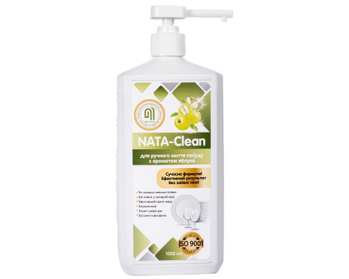 Засіб для ручного миття посуду Nata Group Nata-Clean З ароматом яблука 1000 мл (4823112600946)
