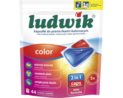 Капсули для прання Ludwik Color 2 в 1 для кольорових речей 44 шт. (5900498025712)