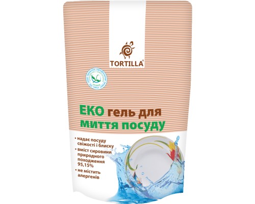 Засіб для ручного миття посуду Tortilla Еко гель запаска 500 мл (4820178060974)