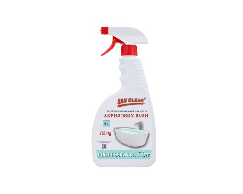 Спрей для чищення ванн San Clean Prof Line для миття акрилових ванн 750 г (4820003544235)