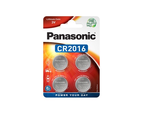Батарейка Panasonic CR 2016 Lithium * 4 (CR-2016EL/4B)