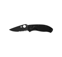 Ніж Spyderco Tenacious Black Blade, полусеррейтор (C122GBBKPS)