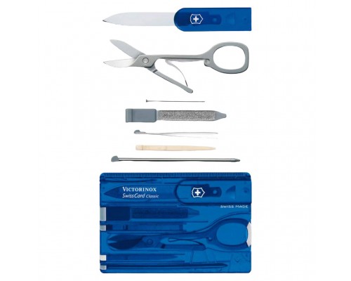 Ніж Victorinox SwissCard Transparent Blue (0.7122.T2)