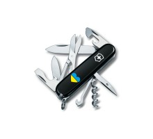 Ніж Victorinox Climber Ukraine Black "Серце жовто-блакитне" (1.3703.3_T1090u)