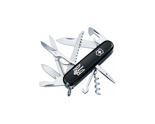 Ніж Victorinox Huntsman Ukraine Black "Тризуб" (1.3713.3_T0010u)