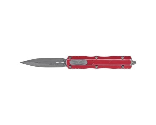 Ніж Microtech Dirac Double Edge Stonewash Distressed Red (225-10DRD)