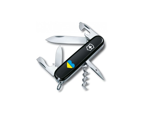 Ніж Victorinox Spartan Ukraine Black "Серце Жовто-Блакитне" (1.3603.3_T1090u)