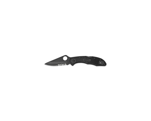 Ніж Spyderco Delica 4 Plain/Serrated, Black Blade (C11PSBBK)