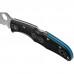 Ніж Spyderco Endura 4 Thin Blue Line напівсеррейтор (C10FPSBKBL)