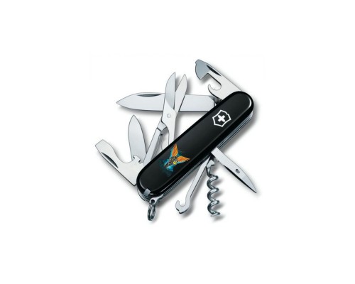 Ніж Victorinox Climber Ukraine Black "Янгол ЗСУ" (1.3703.3_T1061u)