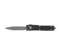 Ніж Microtech UTX-70 Double Edge Apocalyptic DFS Serrator Distressed Black (147-D12DBK)