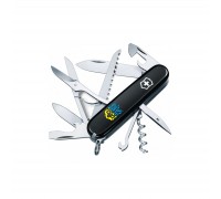 Ніж Victorinox Huntsman Ukraine Black "Вогняний Тризуб" (1.3713.3_T0316u)