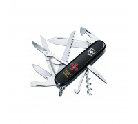 Ніж Victorinox Huntsman Army 91 мм Чорний Емблема ЗСУ + Напис ЗСУ (1.3713.3_W1011u)