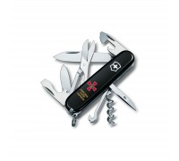 Ніж Victorinox Climber Army Чорний Емблема ЗСУ + Напис ЗСУ (1.3703.3_W1011u)