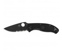 Ніж Spyderco Tenacious Black Blade Lightweight полусеррейтор (C122PSBBK)