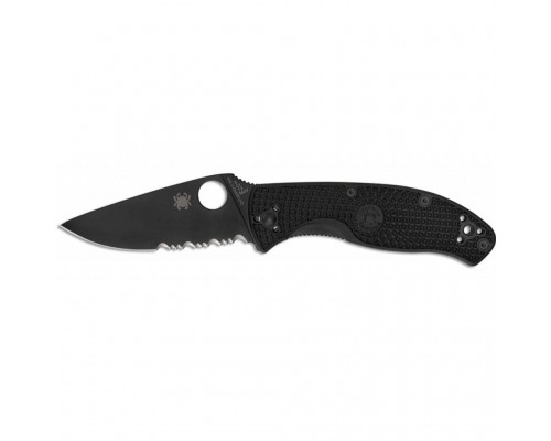 Ніж Spyderco Tenacious Black Blade Lightweight полусеррейтор (C122PSBBK)