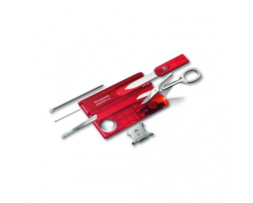 Нож Victorinox SwissCard Lite Transparent Red Blister (0.7300.TB1)