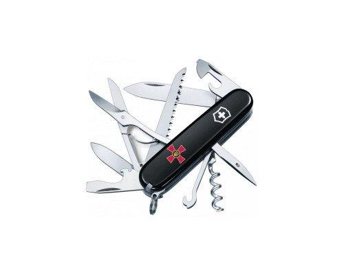 Ніж Victorinox Huntsman Army Black "Емблема ЗСУ" (1.3713.3_W0010u)