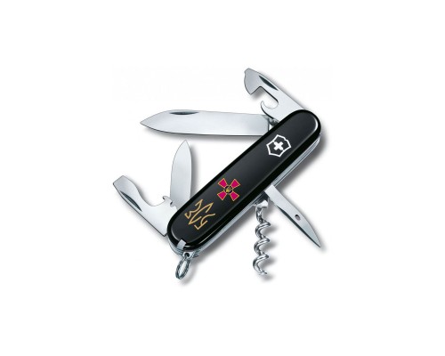 Ніж Victorinox Spartan Army 91 мм Чорний Емблема ЗСУ + Тризуб ЗСУ (1.3603.3_W1015u)