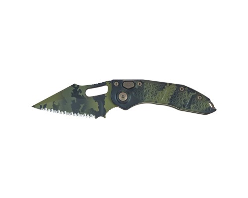 Ніж Microtech Stitch Olive Camo Signature Series Serrator (169-3OCS)