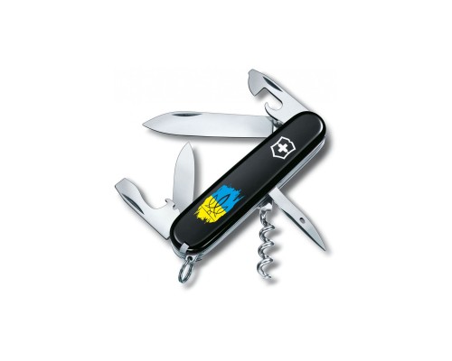 Ніж Victorinox Spartan Ukraine Black "Тризуб На Тлі Прапору" (1.3603.3_T1026u)