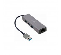 Адаптер USB-A to Gigabit Ethernet, 3 Ports USB 3.1 Gen1 Cablexpert (A-AMU3-LAN-01)