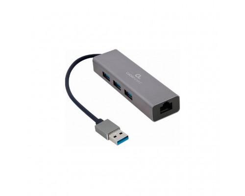 Адаптер USB-A to Gigabit Ethernet, 3 Ports USB 3.1 Gen1 Cablexpert (A-AMU3-LAN-01)