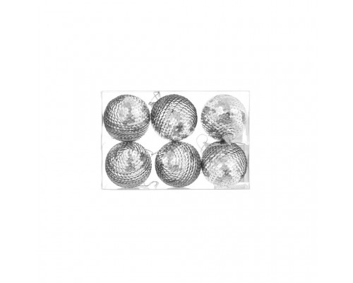 Ялинкова іграшка Jumi кульки 6 шт (6 см) сріблясті (5900410791015)