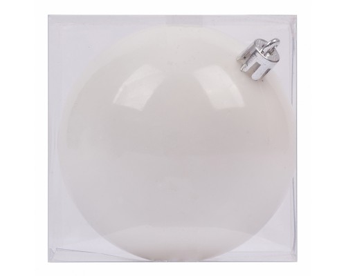 Ялинкова іграшка Novogod`ko куля, пластик, 10 cм, біла, глянець (974049)