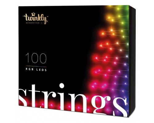 Гірлянда Twinkly Smart LED Strings RGB 100, BT+WiFi, Gen II, IP44 кабель чорн (TWS100STP-BEU)