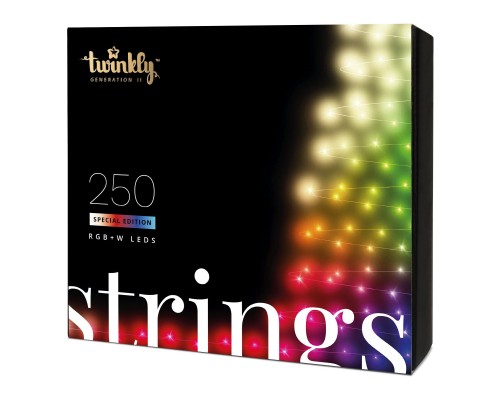 Гірлянда Twinkly Smart LED Pro Strings RGBW 250, одинарна лінія, AWG22, IP65, (TWP-S-CA-1X250SPP-G)