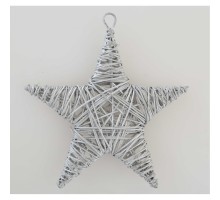 Украшение декоративное YES! Fun Звезда ротанговая серебряная, 15 см (973300)